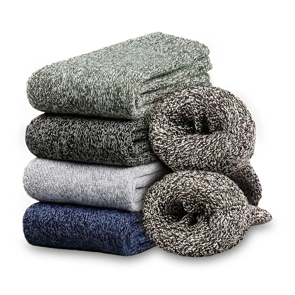 Mens Solid Color Winter Socks - Soft Comfortable Casual 3515 Pairs - ZOOMNSTORE