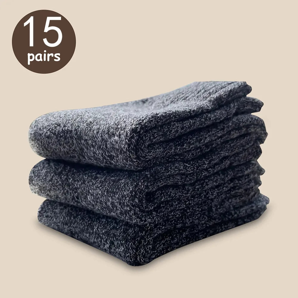 Mens Solid Color Winter Socks - Soft Comfortable Lightweight Casual Socks 3515 Pairs - ZOOMNSTORE