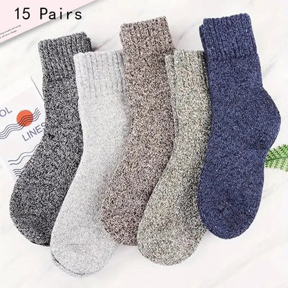 Mens Solid Color Winter Socks - Soft Comfortable Lightweight Casual Socks 3515 Pairs - ZOOMNSTORE