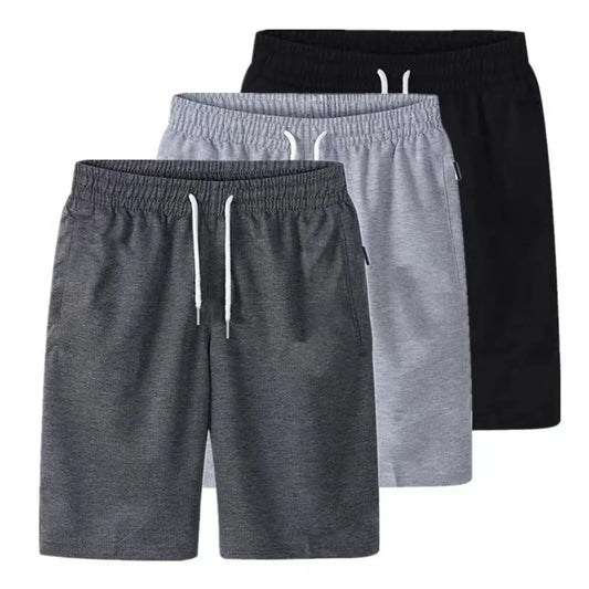 Mens Drawstring Beach Shorts - Solid Pocket Board Trunks for Summer - ZOOMNSTORE