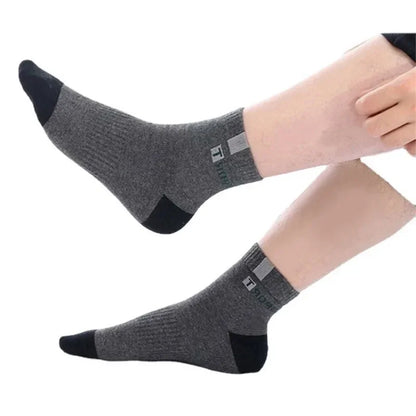 Mens Sports Socks – Breathable Cotton Crew Length Socks EU Size 38-47, 5 Pairs - ZOOMNSTORE
