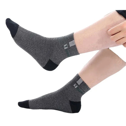 Mens Sports Socks – Breathable Cotton Crew Length Socks EU Size 38-47, 5 Pairs - ZOOMNSTORE