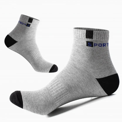 Mens Sports Socks – Breathable Cotton Crew Length Socks EU Size 38-47, 5 Pairs - ZOOMNSTORE