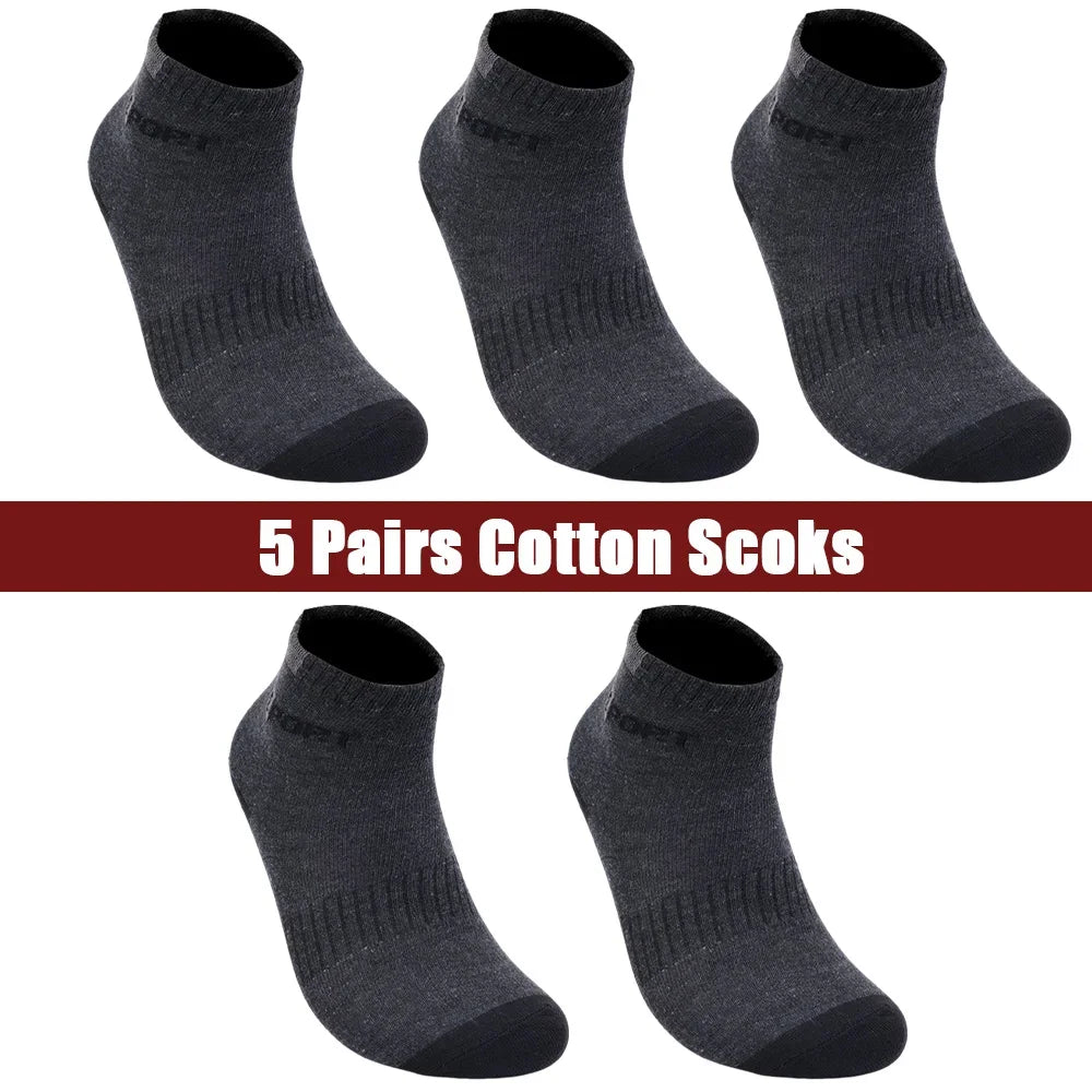 Mens Sports Socks – Breathable Cotton Crew Length Socks EU Size 38-47, 5 Pairs - ZOOMNSTORE