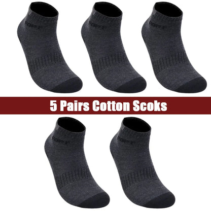 Mens Sports Socks – Breathable Cotton Crew Length Socks EU Size 38-47, 5 Pairs - ZOOMNSTORE