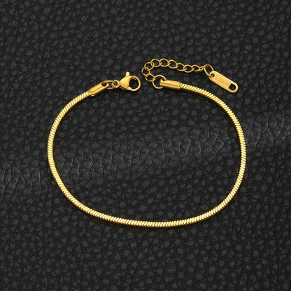 Mens Stainless Steel Square Snake Bone Chain Bracelet - Hip-Hop Jewelry for Trendy Parties - ZOOMNSTORE