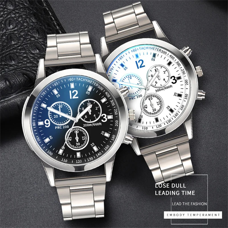 Mens Stainless Steel Watch - Luxury Quartz Wristwatch With Arabic Dial & Bracelet Clasp - ZOOMNSTORE