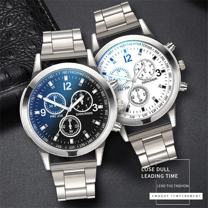 Mens Stainless Steel Watch - Luxury Quartz Wristwatch With Arabic Dial & Bracelet Clasp - ZOOMNSTORE