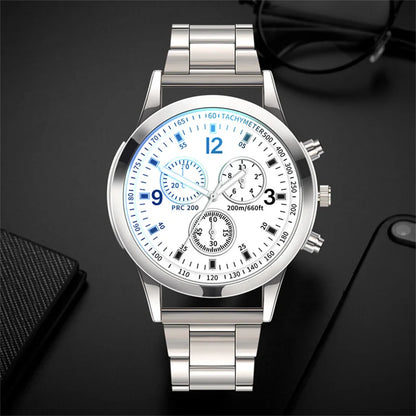 Mens Stainless Steel Watch - Luxury Quartz Wristwatch With Arabic Dial & Bracelet Clasp - ZOOMNSTORE