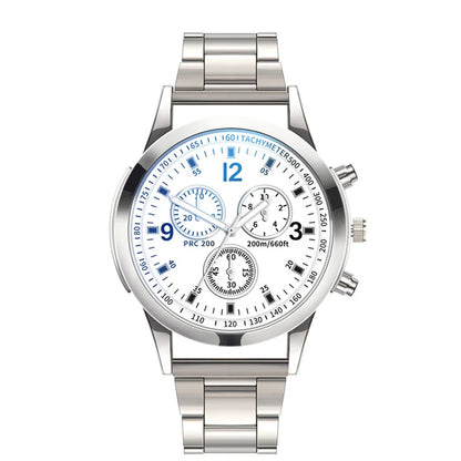 Mens Stainless Steel Watch - Luxury Quartz Wristwatch With Arabic Dial & Bracelet Clasp - ZOOMNSTORE