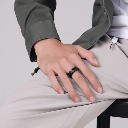 Vintage Carved Eye of God Mens Stainless Steel Anxiety Ring - Fidget Spinner Stress Ring - ZOOMNSTORE