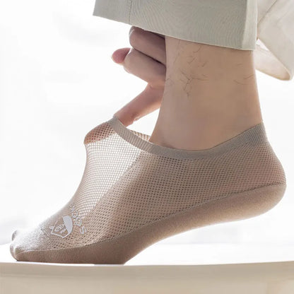 Mens Summer No-Show Socks - Thin Mesh Ankle Socks Sweat Absorbent Ultra-Thin Comfort - ZOOMNSTORE