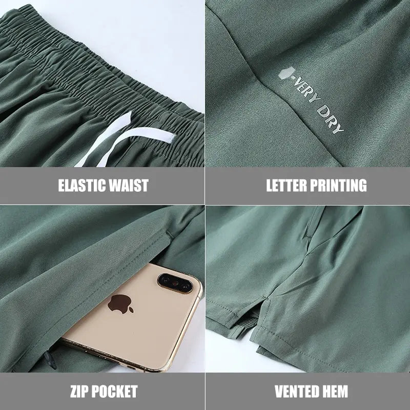 Mens Summer Running Shorts - Lightweight Training  Fitness Crops for Track and Field - ZOOMNSTORE