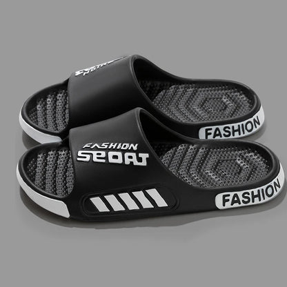 Mens Summer Slippers - Open Toe Flat Sandals for Home and Beach - ZOOMNSTORE