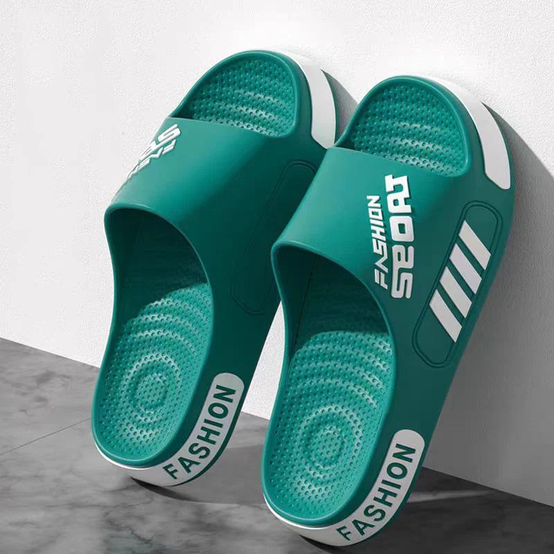 Mens Summer Slippers - Open Toe Flat Sandals for Home and Beach - ZOOMNSTORE