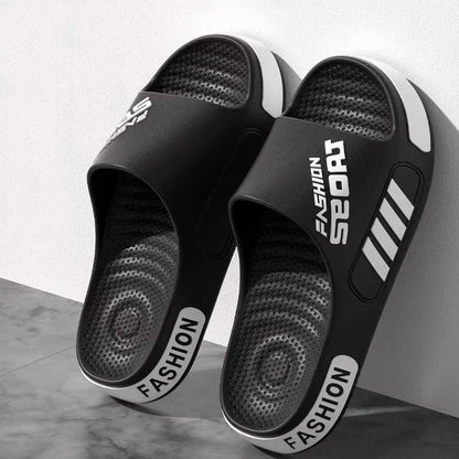 Mens Summer Slippers - Open Toe Flat Sandals for Home and Beach - ZOOMNSTORE