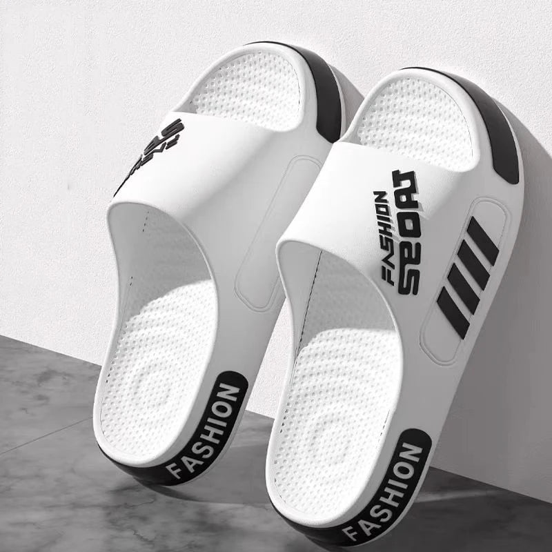 Mens Summer Slippers - Open Toe Flat Sandals for Home and Beach - ZOOMNSTORE