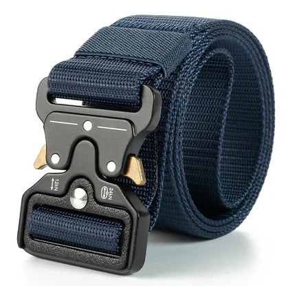 Mens Tactical Belt - Red Ears Multifunctional Canvas Waist Belt for Outdoor Training - ZOOMNSTORE