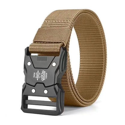 Mens Tactical Belt - Red Ears Multifunctional Canvas Waist Belt for Outdoor Training - ZOOMNSTORE