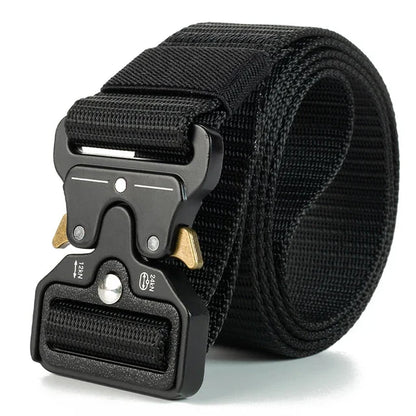 Mens Tactical Belt - Red Ears Multifunctional Canvas Waist Belt for Outdoor Training - ZOOMNSTORE