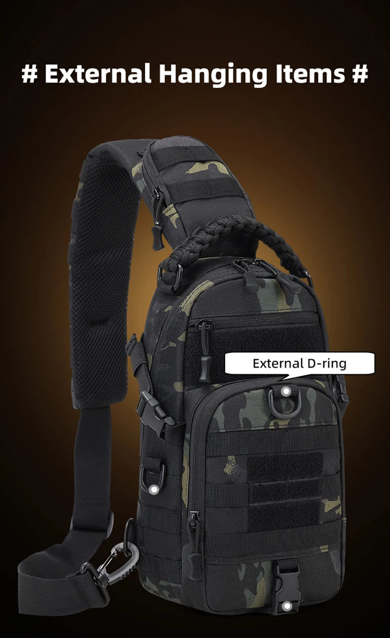 Mens Tactical Sling Bag - Outdoor Camping Fanny Pack for Hiking Climbing Cycling Fishing - ZOOMNSTORE