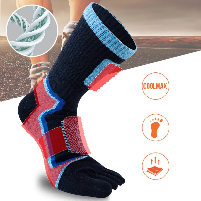 Mens Thick Compression 5-Pair Short Sport Socks - Fitness Running Outdoor Basketball - ZOOMNSTORE