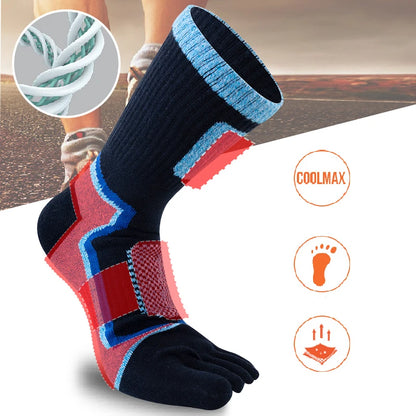 Mens Thick Compression 5-Pair Short Sport Socks - Fitness Running Outdoor Basketball - ZOOMNSTORE