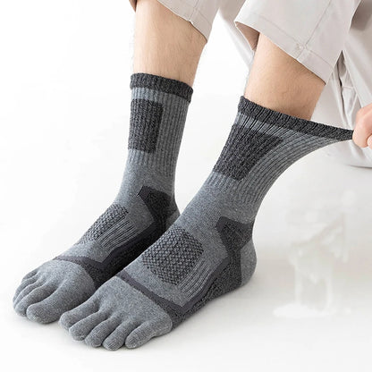 Mens Thick Compression 5-Pair Short Sport Socks - Fitness Running Outdoor Basketball - ZOOMNSTORE