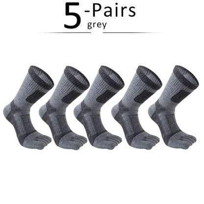 Mens Thick Compression 5-Pair Short Sport Socks - Fitness Running Outdoor Basketball - ZOOMNSTORE