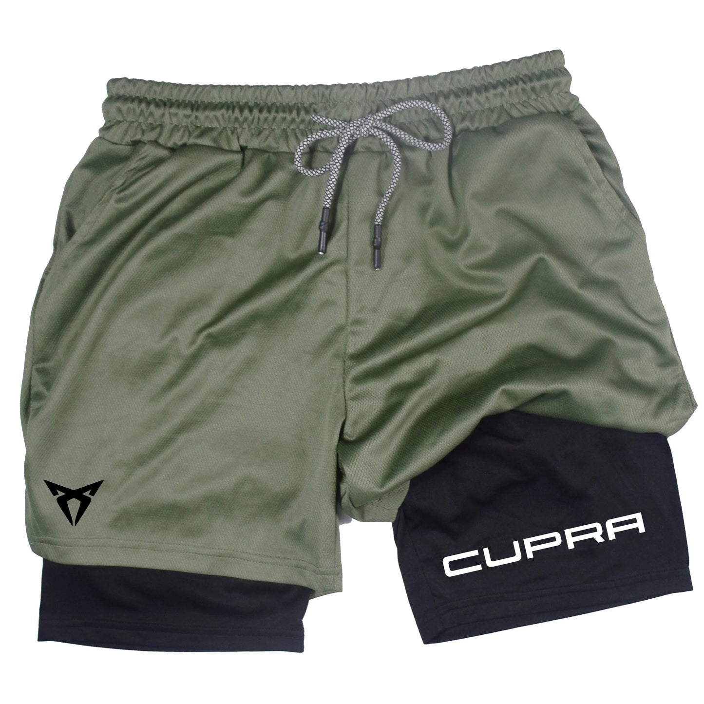 Mens Two-in-One Sports Shorts - Breathable Quick-Drying Running Bottoms M-3XL - ZOOMNSTORE