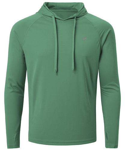 Mens UPF 50 Long Sleeve Hoodie - Quick Dry Lightweight Rash Guard for Outdoor Sports - ZOOMNSTORE