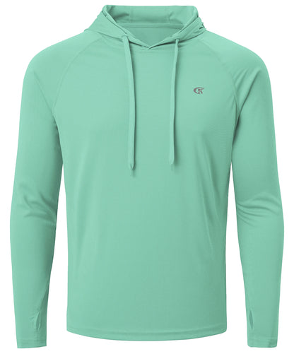 Mens UPF 50 Long Sleeve Hoodie - Quick Dry Lightweight Rash Guard for Outdoor Sports - ZOOMNSTORE