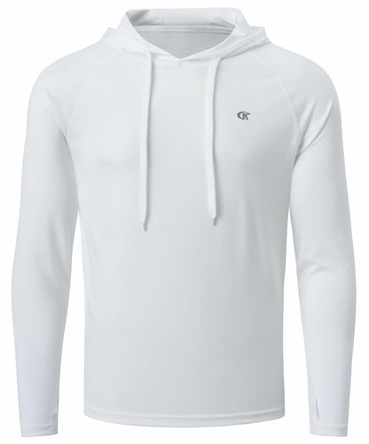 Mens UPF 50 Long Sleeve Hoodie - Quick Dry Lightweight Rash Guard for Outdoor Sports - ZOOMNSTORE