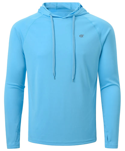 Mens UPF 50 Long Sleeve Hoodie - Quick Dry Lightweight Rash Guard for Outdoor Sports - ZOOMNSTORE