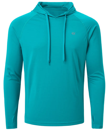 Mens UPF 50 Long Sleeve Hoodie - Quick Dry Lightweight Rash Guard for Outdoor Sports - ZOOMNSTORE