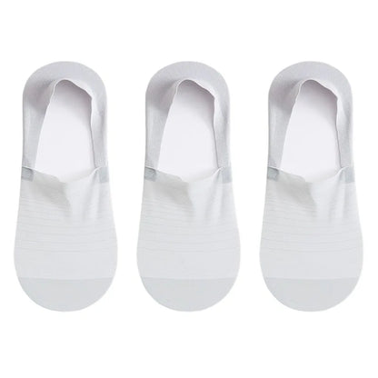 Mens Ultra-Thin Invisible Boat Socks - Non-Slip Breathable Summer 3-Pair Pack - ZOOMNSTORE