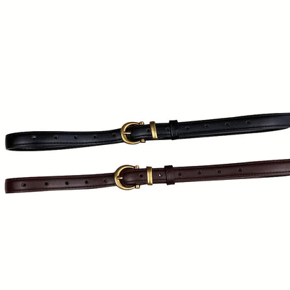 Mens Vintage PU Leather Belt - Classic Oval Buckle for Casual Wear and Gifting - ZOOMNSTORE