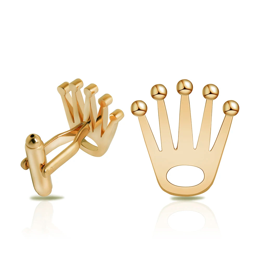 Mens Vola Crown Brass Cufflinks - Gold  Rose Gold Jewelry Accessories - ZOOMNSTORE