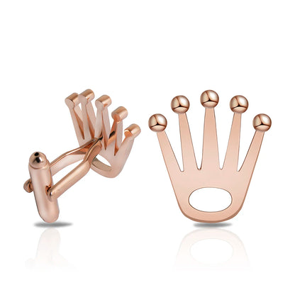 Mens Vola Crown Brass Cufflinks - Gold  Rose Gold Jewelry Accessories - ZOOMNSTORE