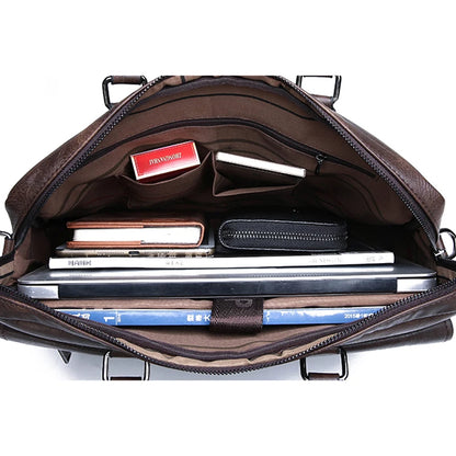 Mens Waterproof Briefcase - Large Capacity Office Shoulder Bag with Multiple Pockets - ZOOMNSTORE