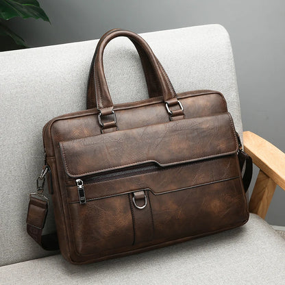 Mens Waterproof Briefcase - Large Capacity Office Shoulder Bag with Multiple Pockets - ZOOMNSTORE