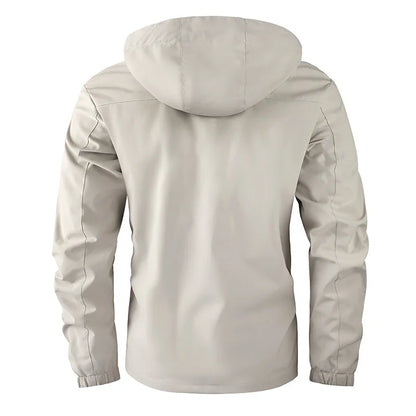 Mens Waterproof Hooded Windbreaker Jacket - Casual Soft Shell Fleece Coat - ZOOMNSTORE