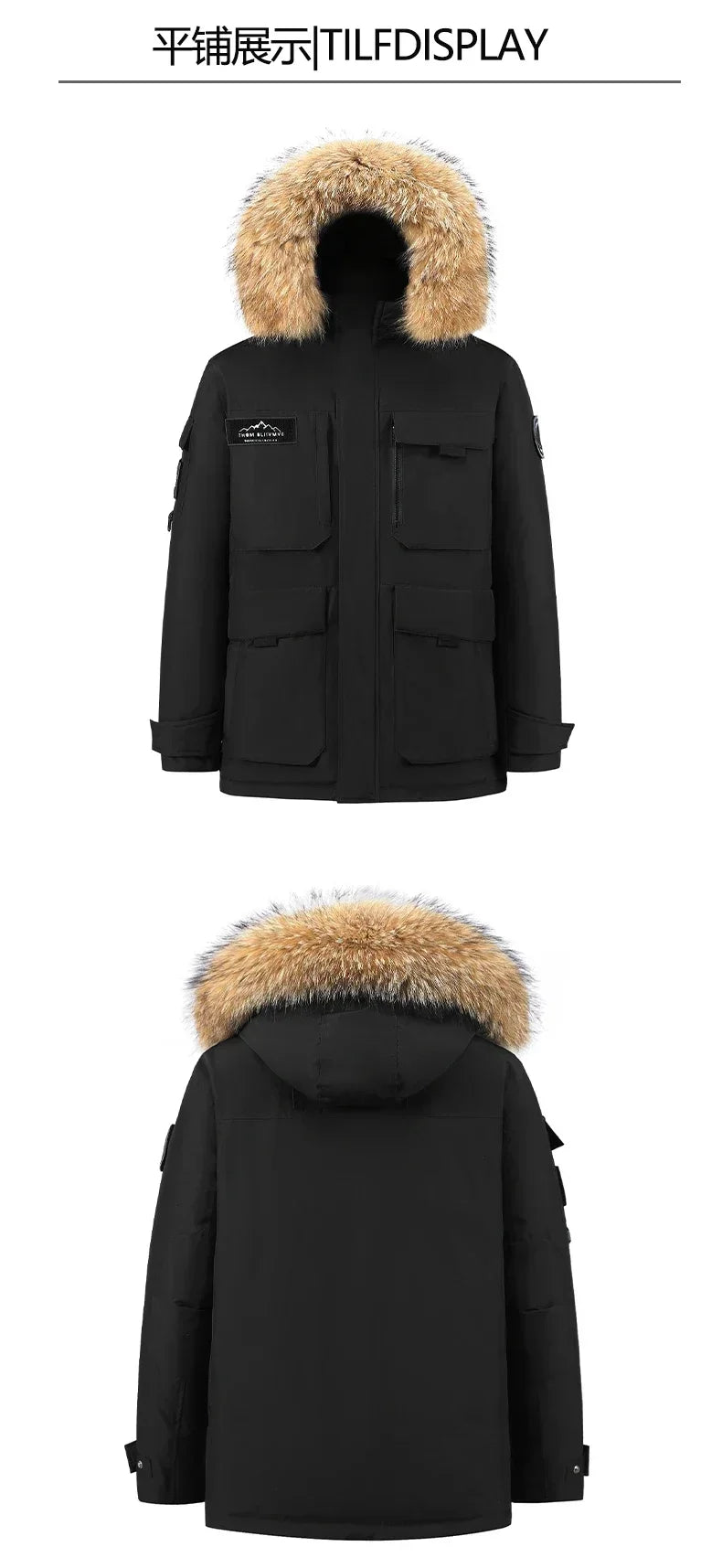 Mens Winter Down Coat - Waterproof Hooded Duck Down Coat With Fur Collar | Slim Fit Casual Warm Jacket - ZOOMNSTORE