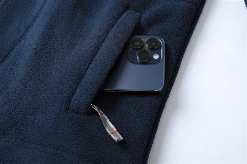 Mens Winter Fleece Jacket - Thick Hooded Outdoor Coat - ZOOMNSTORE
