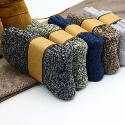 Mens Winter Merino Wool Socks - Thick Warm Cashmere 3 Pair Set - ZOOMNSTORE