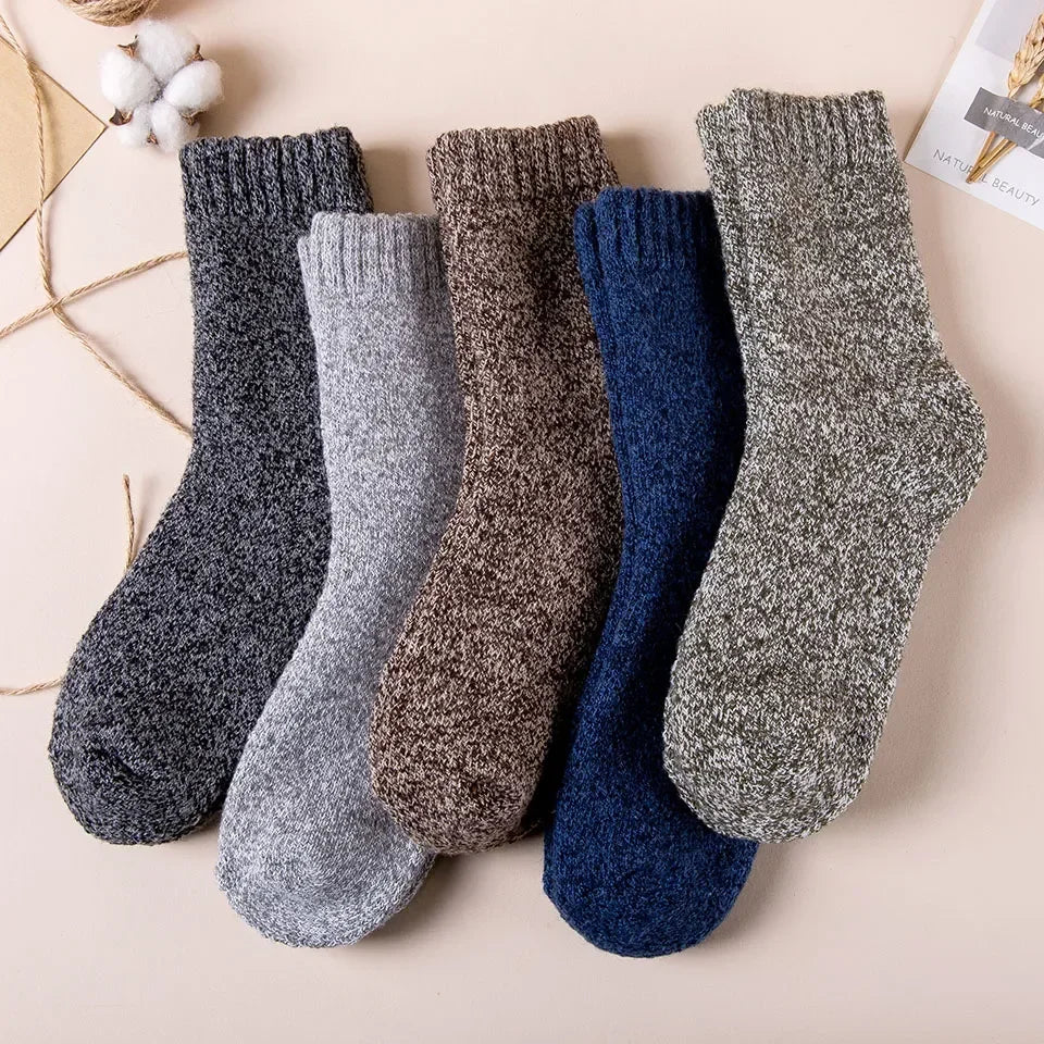 Mens Winter Merino Wool Socks - Thick Warm Cashmere 3 Pair Set - ZOOMNSTORE