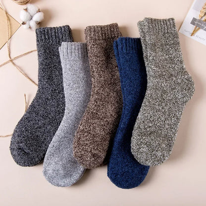 Mens Winter Merino Wool Socks - Thick Warm Cashmere 3 Pair Set - ZOOMNSTORE
