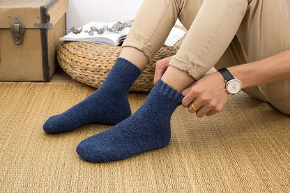 Mens Winter Merino Wool Socks - Thick Warm Cashmere 3 Pair Set - ZOOMNSTORE