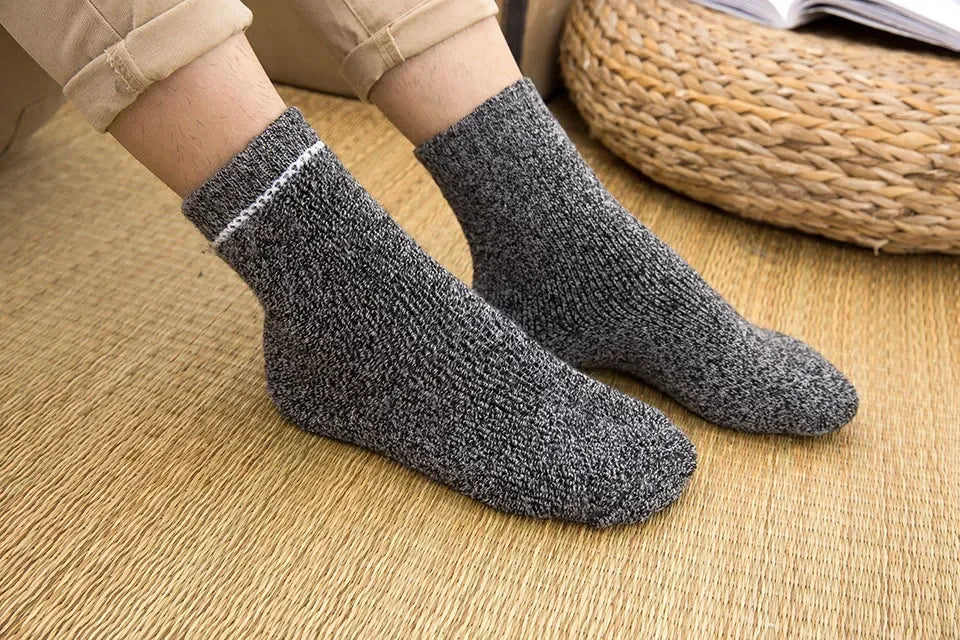 Mens Winter Merino Wool Socks - Thick Warm Cashmere 3 Pair Set - ZOOMNSTORE