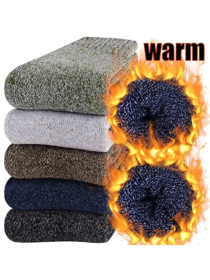 Mens Winter Merino Wool Socks - Thick Warm Cashmere 3 Pair Set - ZOOMNSTORE